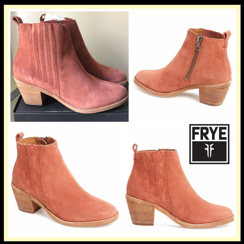 Frye Alton Suede Leather Chelsea Boots Rosewood - Picture 11 of 16